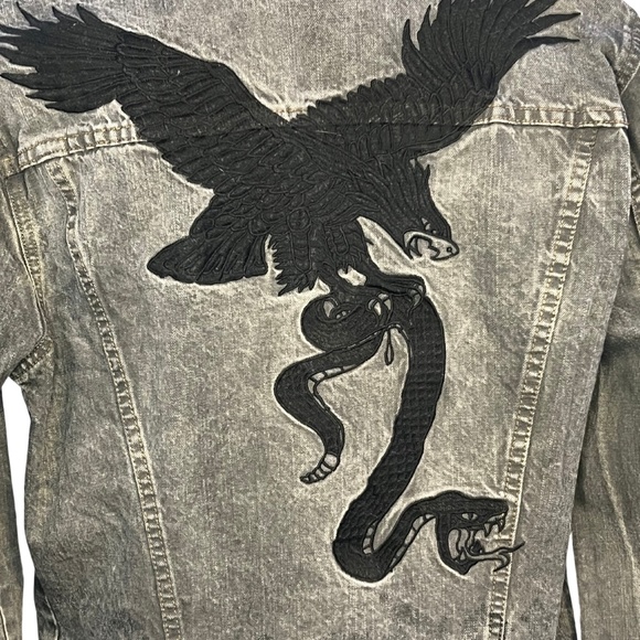 Calvin Klein Jeans Mens Denim Jacket with Hoodie  Sz M gray 100% Cotton - Picture 5 of 5